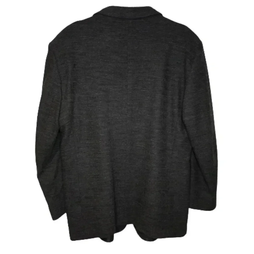 Wool Men's 100% Pure Charcoal 3-Button Sport Coat With Flaws Blazer Overcoat 46R